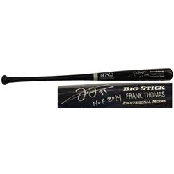 Frank Thomas Signed Rawlings Name-Engraved Black Big Stick Bat W/HOF 2014