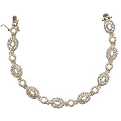 Sterling Silver Gold Plated CZ Bracelet