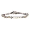 Image 1 : Two Tone Sterling Silver Two Row CZ Bracelet With Double Safety Lock, 7.25&Quot;