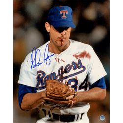 Nolan Ryan Signed Texas Rangers Bloody Lip 8X10 Photo- Steiner Hologram