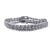 Image 1 : Sterling Silver-CZ 3 Row Bracelet