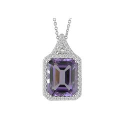 SS AMETHYST / DIAMOND PENDANT (#7994A)