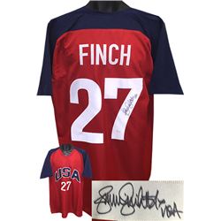 Jennie Finch Signed Olympic Team USA Red Softball Jersey USA XL- JSA Hologram