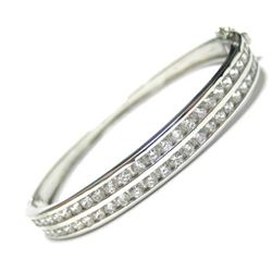 Sterling Silver-CZ 2 Row Tennis Bangle