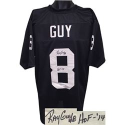 Ray Guy Signed Oakland Raiders Black Prostyle Jersey HOF 14 #8 XL- JSA Hologram