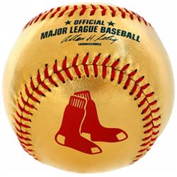 Boston Red Sox 24 Karat Gold Leather Official Major League Team Logo Baseball