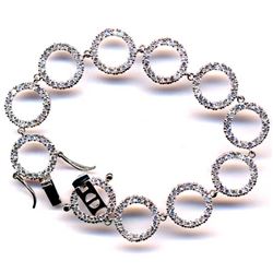 Sterling Silver-CZ Circle Bracelet