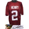 Image 1 : Derrick Henry Signed Alabama Crimson Tide Maroon Custom Jersey #2 XL (Heisman)- Steiner Hologram