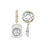Image 1 : SS/GOLD WHEEL W/DIA PEACE SIGN DOG TAG DANGLE (#369D)