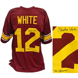 Charles White Signed Red Custom Football Jersey W/79 Heisman