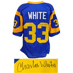 Charles White Signed Blue & Yellow Throwback Custom Football Jersey