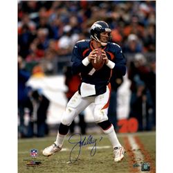 John Elway Signed Vertical In Pocket New Uniform 16X20 Photo