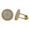 Image 1 : Two Tone Sterling Silver Cuff Link With White CZ Pave 19Mm