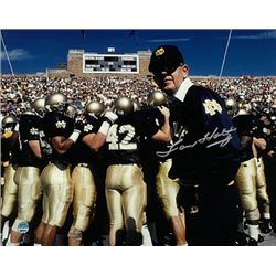 Lou Holtz Signed Notre Dame Fighting Irish 16X20 Photo (Horizontal-Scoreboard)- Steiner Hologram