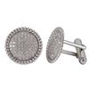 Image 1 : Sterling Silver Cufflinks With White CZ Pave 19Mm