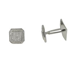 Sterling Silver White CZ Cufflink