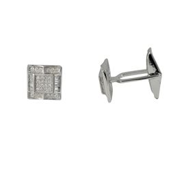 Sterling Silver White CZ Cufflink