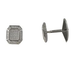 Sterling Silver White CZ Cufflink