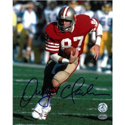 Dwight Clark Signed San Francisco 49Ers 8X10 Photo (Red Jersey Run)- Clark Hologram