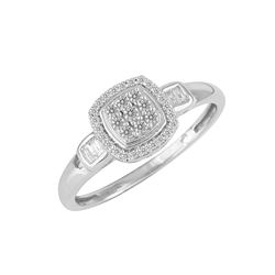 SS DIAMOND RING - Size 7 (#10185D)