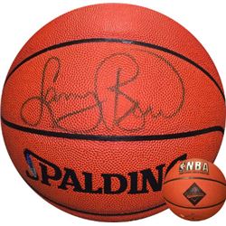 Larry Bird Signed Spalding NBA Indoor/Outdoor Basketball Black Sig (Boston Celtics)- Upper Deck Holo