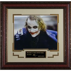 Heath Ledger Unsigned 11X14 Photo Engraved Signature Series Leather Framed As The Joker From The Dar