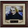 Image 1 : Heath Ledger Unsigned 11X14 Photo Engraved Signature Series Leather Framed As The Joker From The Dar