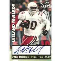 Leeland Mcelroy Signed 1996 2Nd Round Draft Pick Scoreboard Football Card (Texas A&M Aggies)