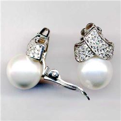 Sterling Silver-CZ Whitepearl Earring