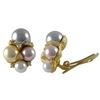 Image 2 : Sterling Silver-CZ Pearl Cluster Clip On