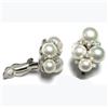 Image 1 : Sterling Silver-CZ Pearl Cluster Clip On