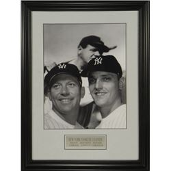 Mickey Mantle, Babe Ruth, And Roger Maris Unsigned New York Yankees 11X14 Vintage B&W Photo Custom F