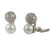 Image 1 : Sterling Silver CZ Shell Pearl Clip Earring