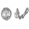 Image 1 : Sterling Silver Clip On Earrings With Pearl And White Czs