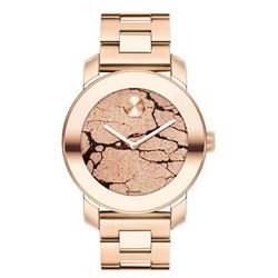 Movado  Bold  36Mm Rose Gold Ion-Plated Glitter  Women Watch