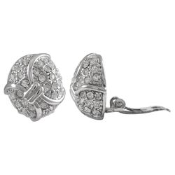 Silver Huggy Crystal Earing