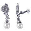Image 1 : Silver Tone Alloy Clip Earrings With Crystals And Pearl -1.61