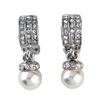 Image 2 : Silver Tone Alloy Hoop Clip Earrings With Crystals And Pearl -1.3