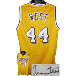 Jerry West Signed Los Angeles Lakers Gold Throwback Prostyle Jersey - XL - JSA Hologram