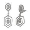 Image 1 : Sterling Silver Hexagon Shape CZ Clip On Earrings -1.93