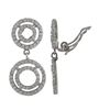 Image 1 : Sterling Silver CZ Double Circle Clip Earrings