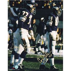 Gary Larsen Signed Minnesota Vikings 8X10 Photo With Carl Eller