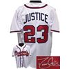 Image 1 : David Justice Signed Atlanta Braves White Custom Jersey XL- JSA Hologram