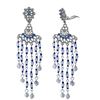 Image 1 : Silver Tone Alloy Clip Earrings With Multi Blue Beads -3.3