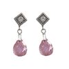 Image 2 : Sterling Silver Rose CZ Earrings