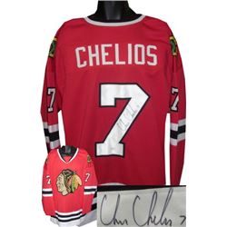 Chris Chelios Signed Chicago Blackhawks Red TB Prostyle Jersey- JSA Hologram