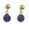 Image 1 : Sterling Silver-GD Crystal Ball Earrings