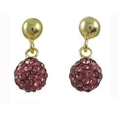 Sterling Silver-GD Crystal Ball Earrings