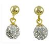 Image 1 : Sterling Silver-GD Crystal Ball Earrings