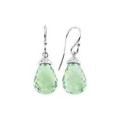 SILVER MINTGREEN QUARTZ FISHHOOK EARRINGS (#6341MGQ)